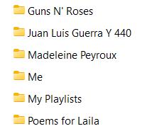 Verzeichnis mit Musikstücken, benannt nach Künstlern